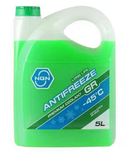 Жидкость охлаждающая NGN GR-45 (GREEN) ANTIFREEZE 5L, 5л NGN, V172485338