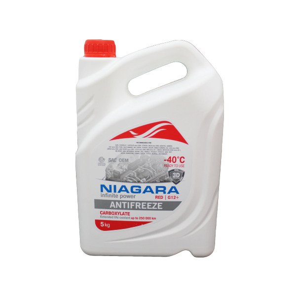 Антифриз НИАГАРА G12+ (КАРБОКСИЛАТНЫЙ) красный 5кг NIAGARA, 001001001011