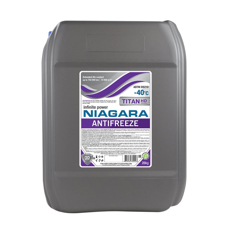 Жидкость охлаждающая низкозамерзающаяАнтифриз Ниагара TITAN HD-40 20кг NIAGARA, 001001020013