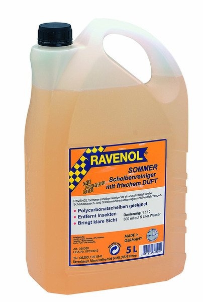 Омыватель летний концентрат ravenol sommerscheibenrkonz 1:10 (5л) RAVENOL, 4014835705050