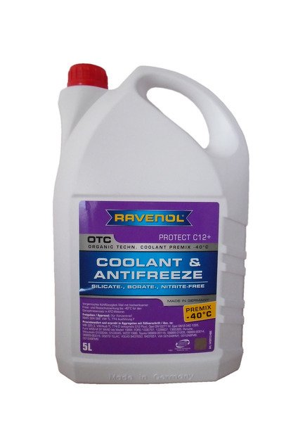 Антифриз готовый лила RAVENOL OTC Organic Techn.Coolant Premix -40 C ( 5л) RAVENOL, 4014835755550