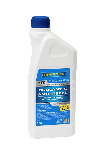 Антифриз готовый синий RAVENOL HTC Hybrid Techn.Coolant Premix -40C ( 15л) RAVENOL, 4014835755710