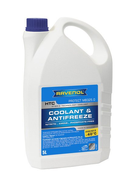 Антифриз готовый к прим. синий RAVENOL HTC Hybrid Techn.Coolant Premix -40C ( 5л) RAVENOL, 4014835755758