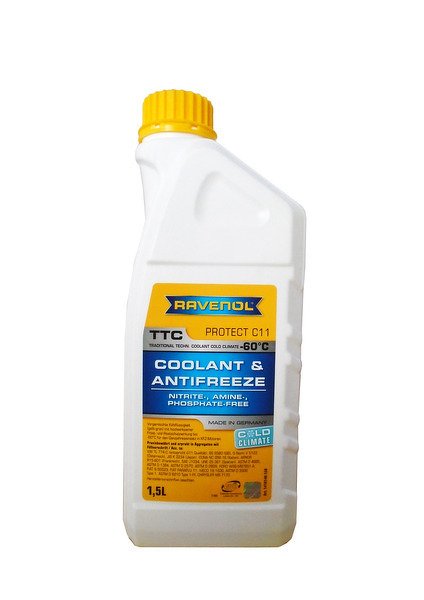 Антифриз готовый к прим. жёлтый RAVENOL TTC COLD CLIMATE -60C ( 15л) RAVENOL, 4014835841086