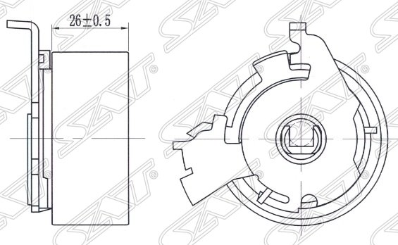 Ролик ремня ГРМ натяжной CHEVROLET CAPTIVALACETTIDAEWOO NUBIRA 1,82,0 99- SAT, ST9158004