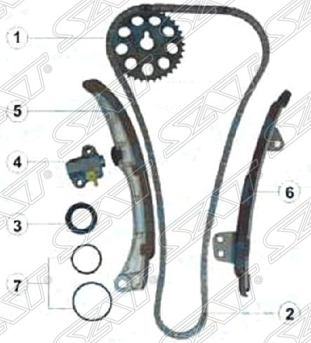 TK-0070_Комплект цепи ГРМ SAT, TKTY290A