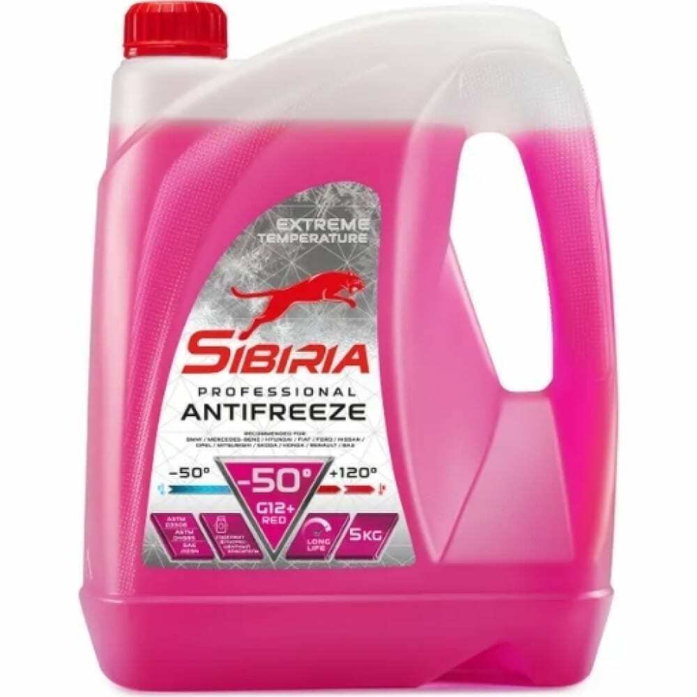 Антифриз Sibiria G12+ red -50 5кг SIBIRIA, 963889