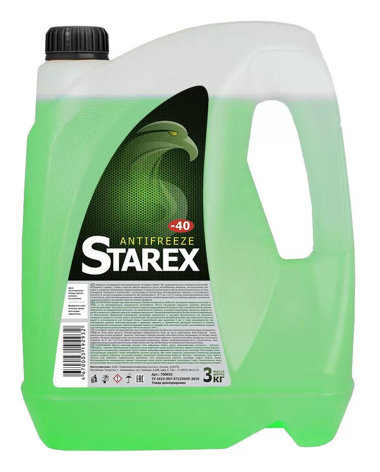 Антифриз STAREX GREEN ЗЕЛЕНЫЙ G11 3 КГ SINTEC, 700653