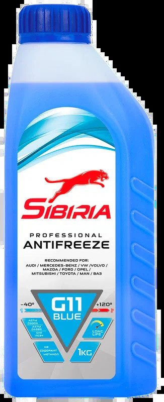 Антифриз Sibiria -40 синий G11 1 кг SINTEC, 741585