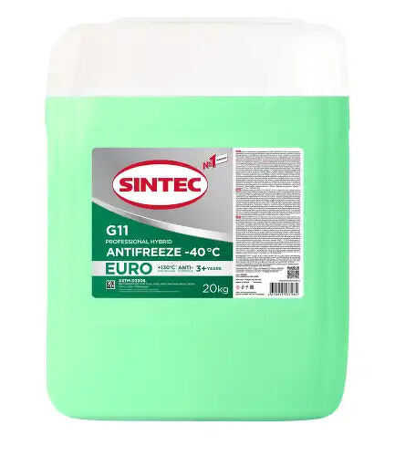 Антифриз Sintec Euro G11 green -40 20кг SINTEC, 800521