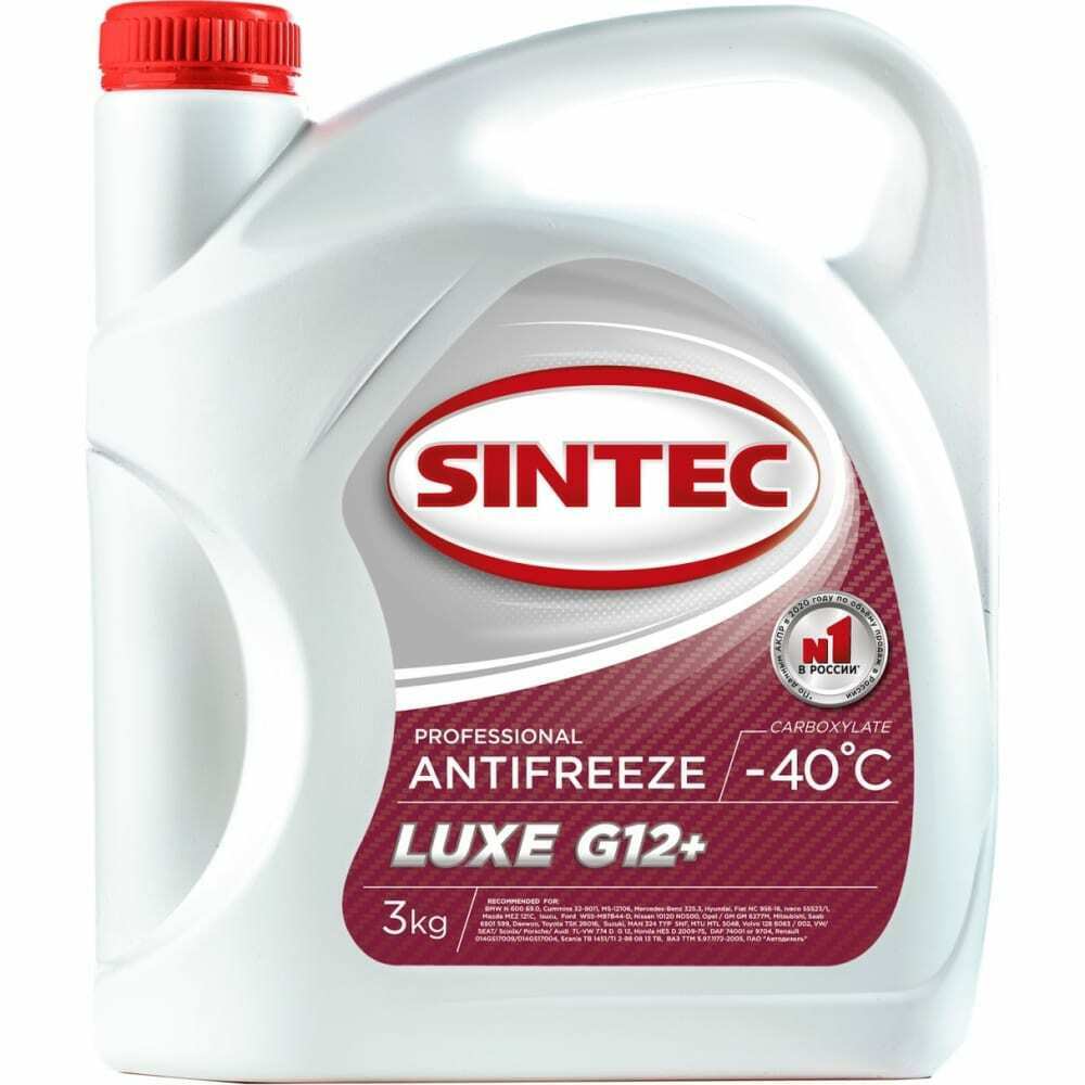 Антифриз SINTEC LUX G-12 (3 КГ) КРАСНЫЙ SINTEC, 990464