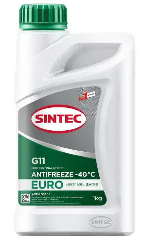 Антифриз Sintec Euro G11 green -40 1кг SINTEC, 990553
