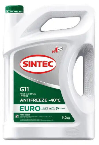 Антифриз Sintec Euro G11 green -40 10кг SINTEC, 990571