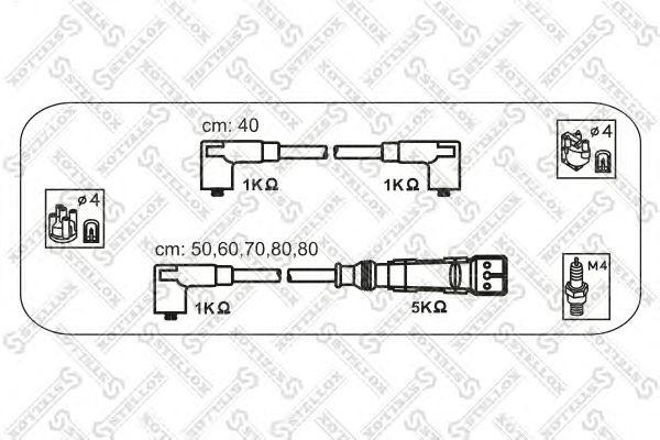 К-кт проводов Audi 100 2.0-2.3 84>, VW T4 2.5i 91> STELLOX, 1038145SX