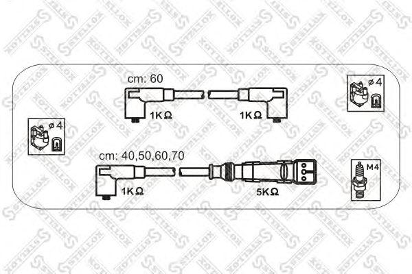 К-кт проводов VW Golf 1.3 84-881.6 92-95 STELLOX, 1038338SX