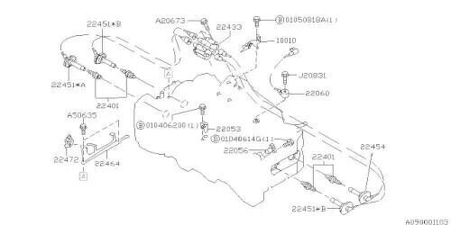 Провод высоковольтный SUBARU, 22451AA580