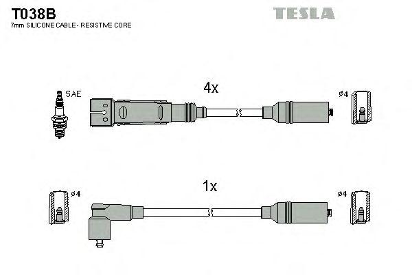 Комплект проводов TESLA, T038B