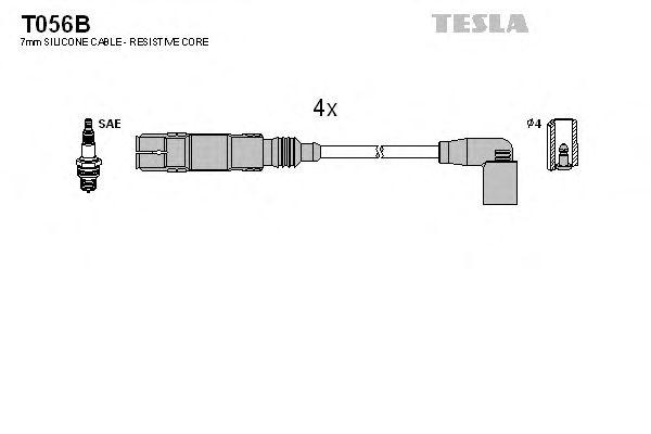 Комплект проводов зажигания TESLA, T056B
