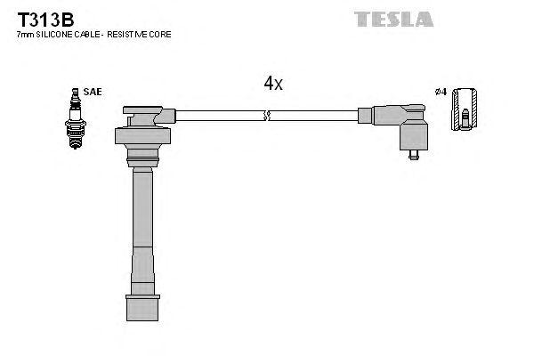Комплект высоковольтных проводов TESLA, T313B