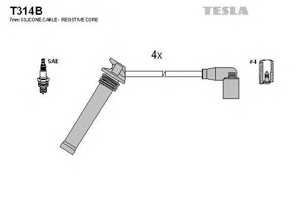 Комплект высоковольтных проводов TESLA, T314B