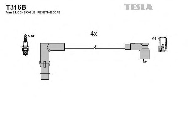 Провода высоковольтные TESLA, T316B