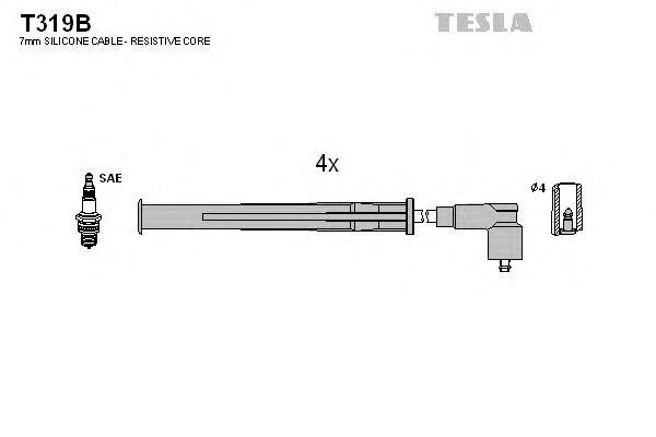 Комплект проводов зажигания TESLA, T319B
