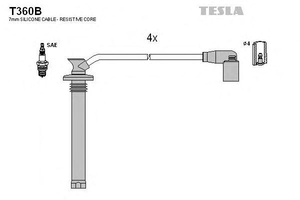 Комплект проводов зажигания TESLA, T360B
