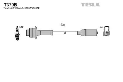 Комплект высоковольтных проводов TESLA, T370B