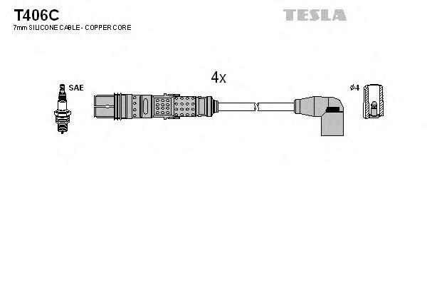 Комплект проводов зажигания TESLA, T406C