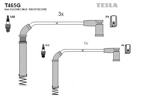Комплект проводов зажигания TESLA, T465G