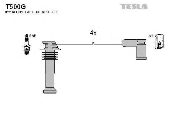 Комплект проводов зажигания TESLA, T500G
