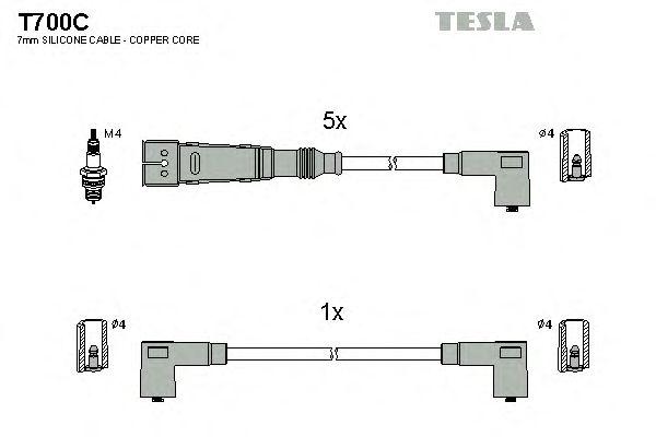 Комплект проводов TESLA, T700C