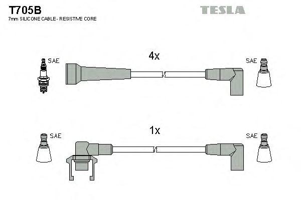 Комплект проводов TESLA, T705B