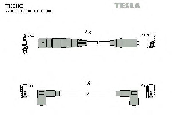 Провода высоковольтные TESLA, T800C
