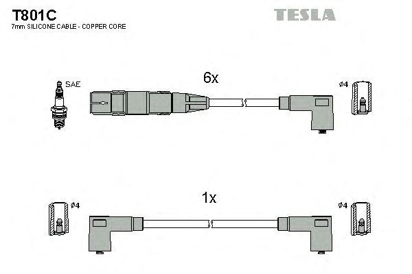 Провода высоковольтные TESLA, T801C