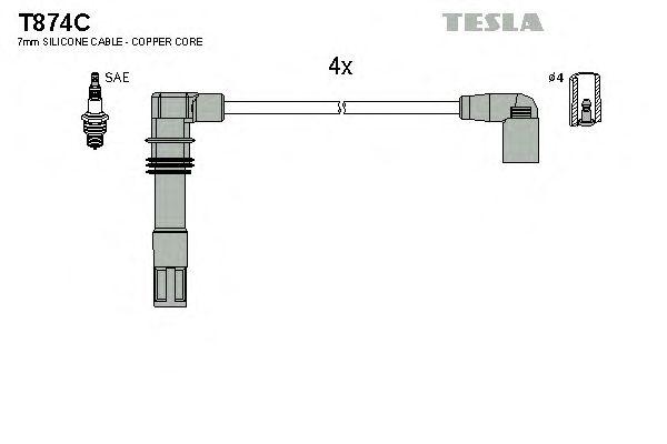 Провода высоковольтные TESLA, T874C