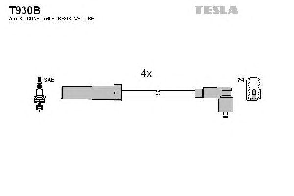 Комплект высоковольтных проводов TESLA, T930B