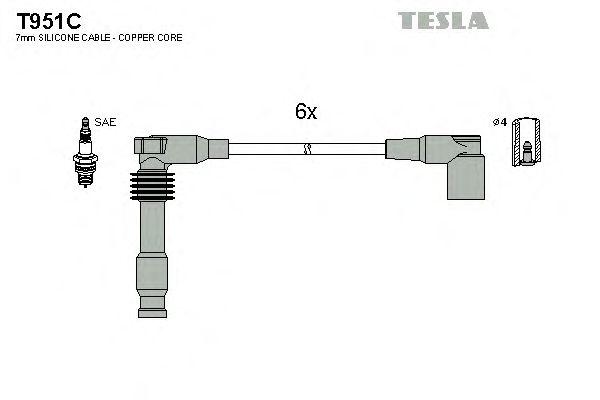 Провода высоковольтные TESLA, T951C