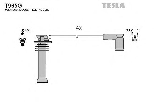 Комплект высоковольтных проводов TESLA, T965G
