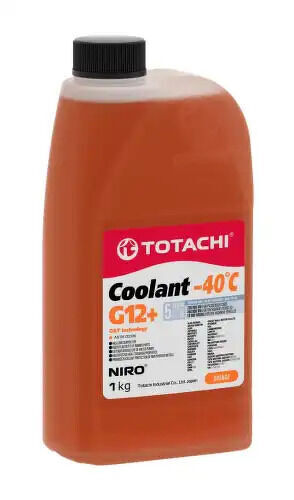 Антифриз, NIRO COOLANT Orange -40C G12+ 1кг TOTACHI, 47301